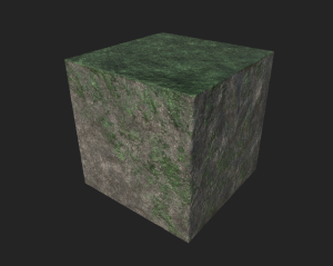 Stone block with moss